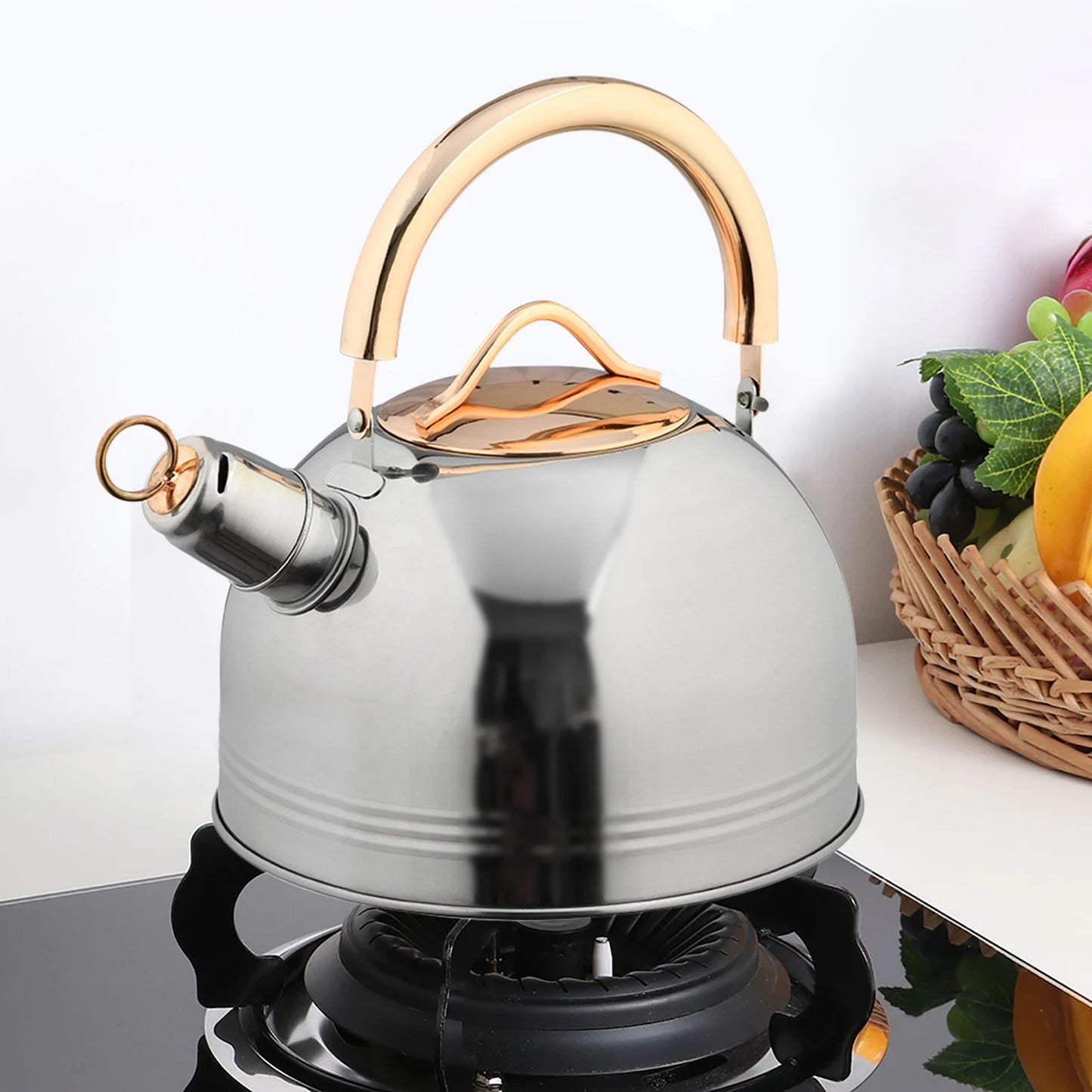 3L Tea Pot Whistling Kettle Stainless Steel Tea Kettle With Ergonomic Handle