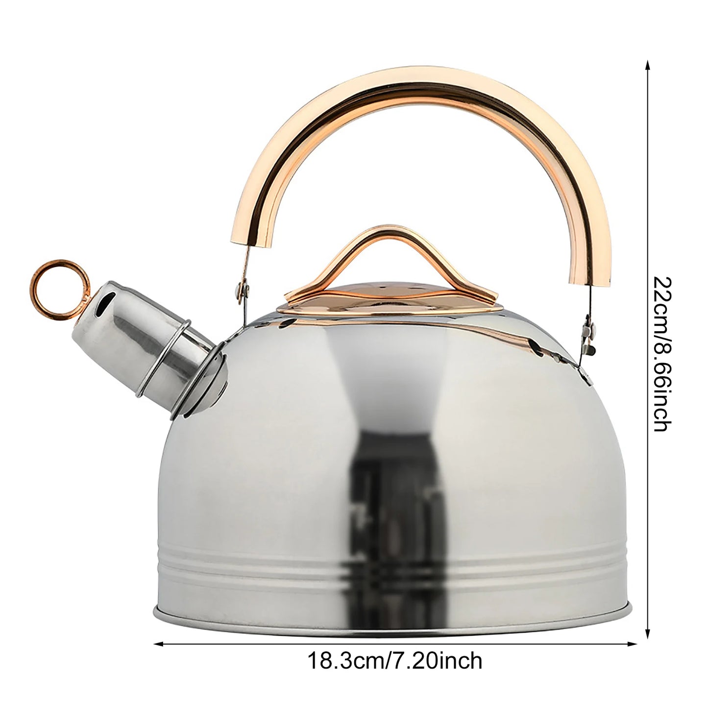 3L Tea Pot Whistling Kettle Stainless Steel Tea Kettle With Ergonomic Handle