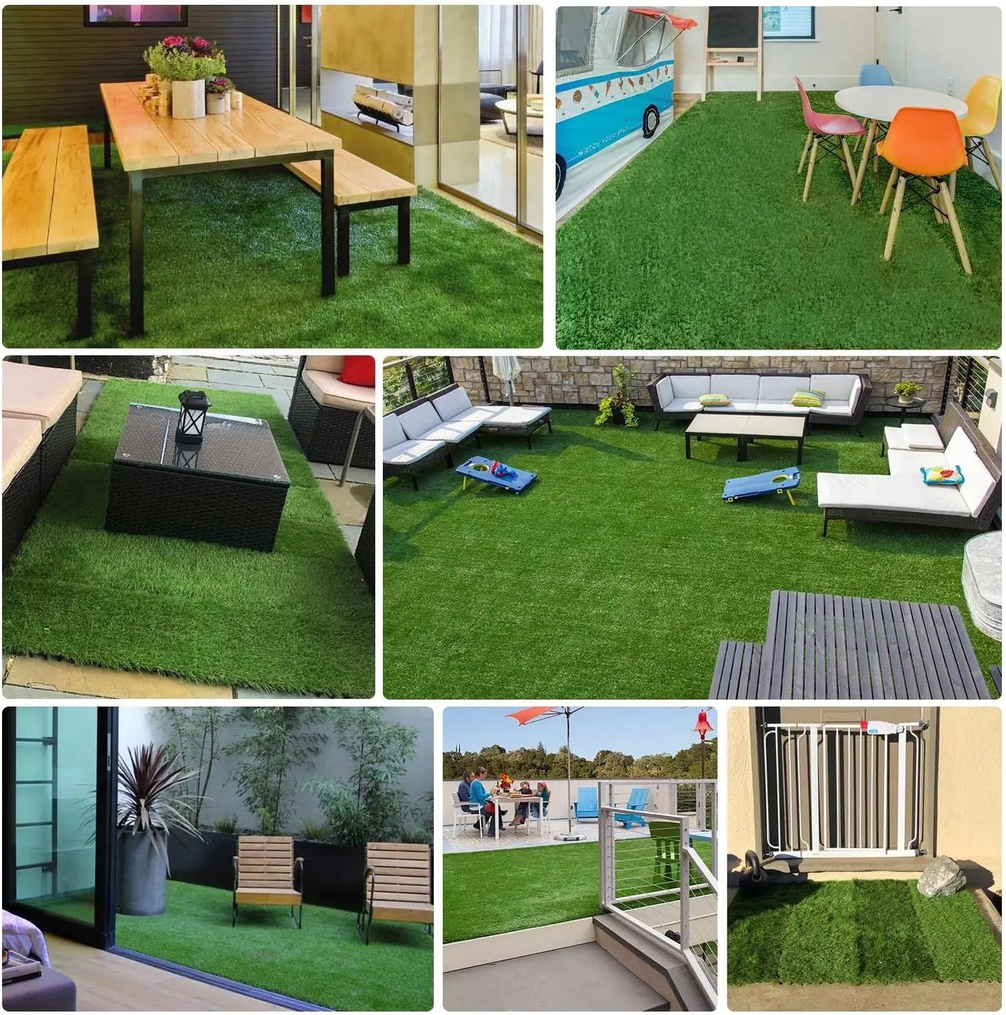 27PCS Turf Interlocking Deck Tiles Fake Grass Interlocking Carpet Tiles Grass for Indoor Outdoor