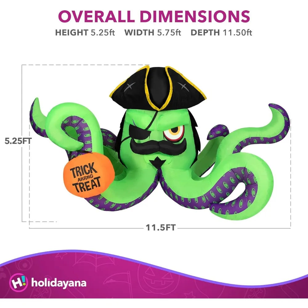 1.5 ft Pirate Kraken Octopus - Inflatable Outdoor Halloween Decorations Blow Up Halloween Decorations for Yard