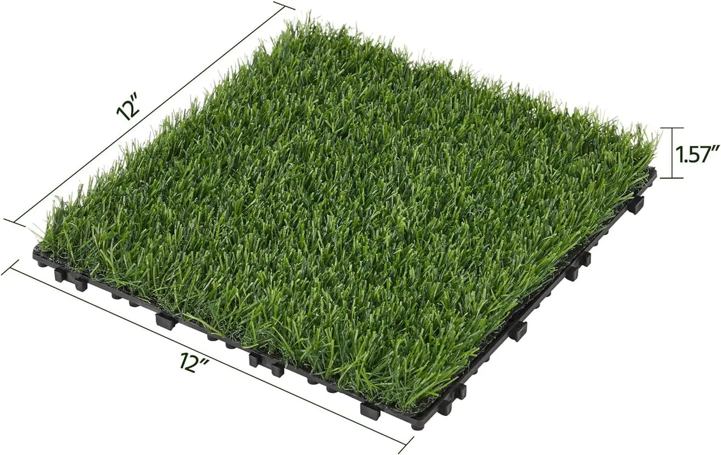 27PCS Turf Interlocking Deck Tiles Fake Grass Interlocking Carpet Tiles Grass for Indoor Outdoor