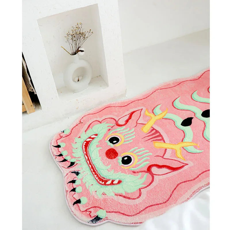 Pink Cute Dragon Rug Comfortable Soft Bedroom Bedside Rugs Creative Carpet Children's Room Carpet Living Room Art Carpets