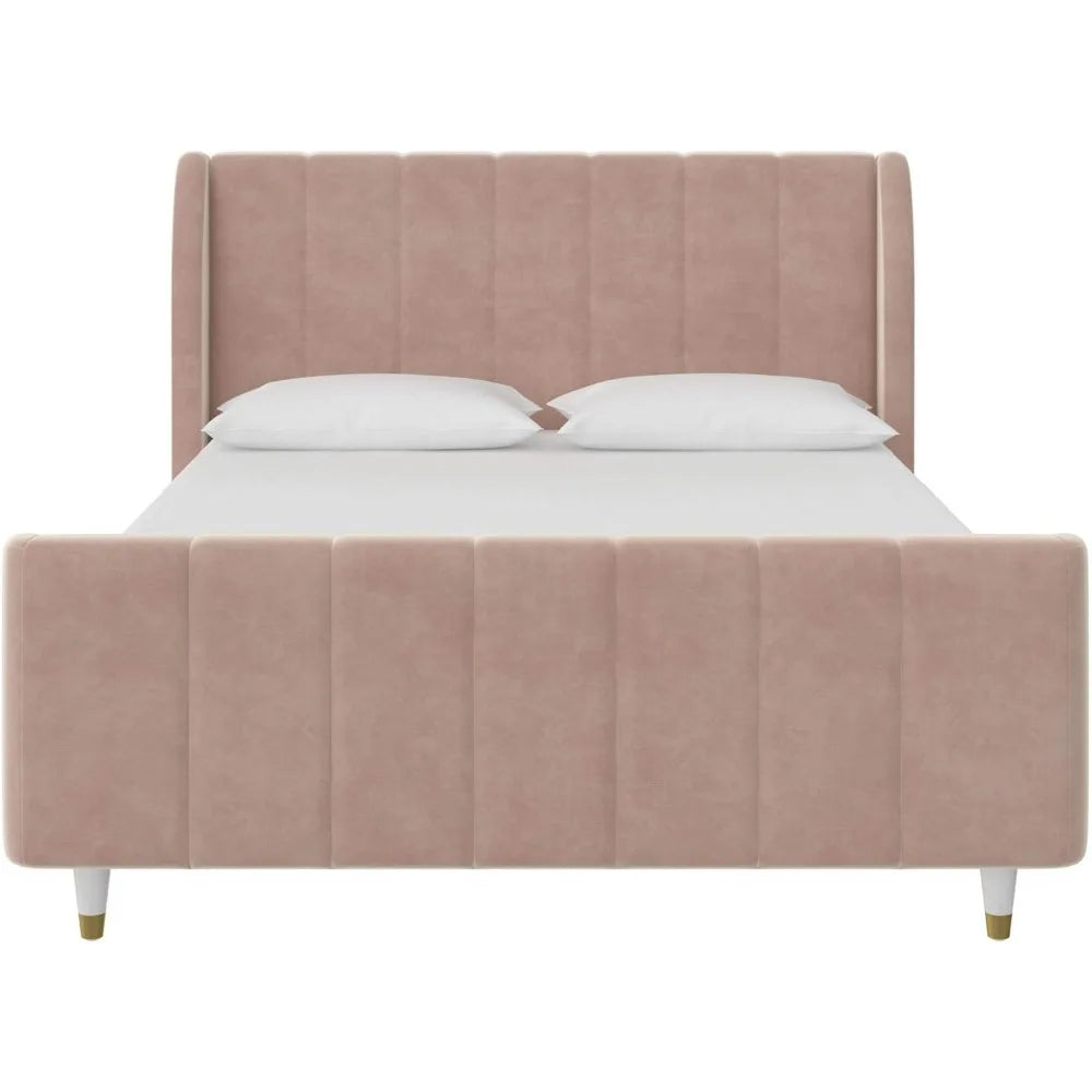 Valentina Upholstered Bed, Full, Pink