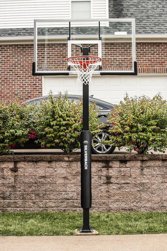 Silverback In-Ground Basketball Hoops, Adjustable Height Tempered Glass Backboard and Pro-Style Flex Rim