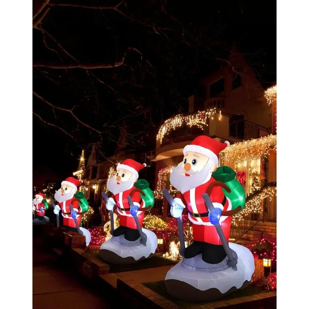 9.25 FT Outdoor Decoration, Giant Inflatable Toy Santa Claus with Gift Built-in LED Christmas Inflatable Toy Decoration